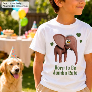 T-shirt Éléphant de bébé mignon personnalisé né pour être 