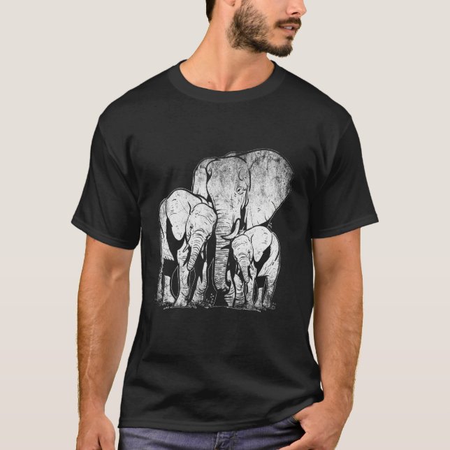 T-shirt Eléphant de la famille des éléphants (Devant)