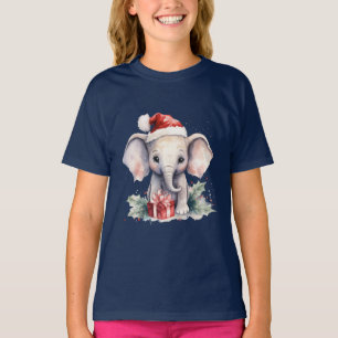 T-shirt Éléphant de Noël mignon
