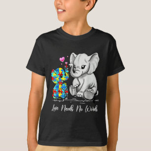 T-shirt Éléphant de soutien à la sensibilisation à l'autis