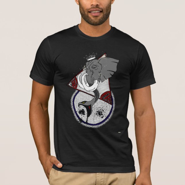 T-shirt Éléphant de Taureau avec le tronc de serpent (Devant)