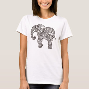 T-shirt Éléphant décoratif de style