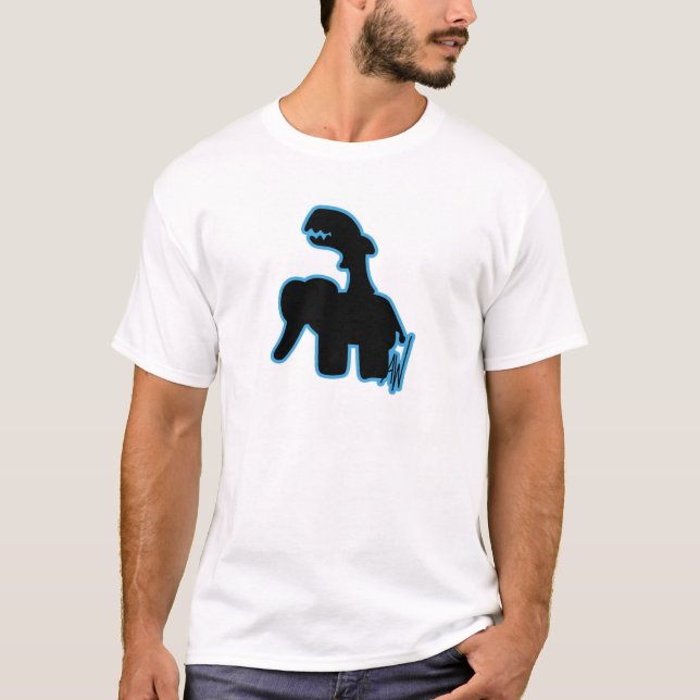 T-shirt Éléphant d'équitation de requin (Devant)