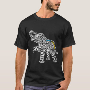 T-shirt Elephant Down Syndrome Journée Sensitivitisation M