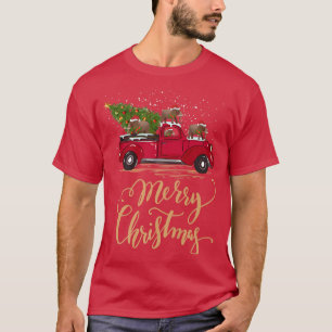 T-shirt Elephant Driving Christmas Tree Truck Elephant Chr