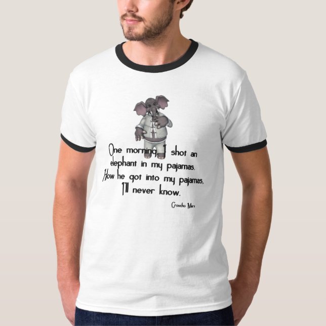 T-shirt Éléphant drôle de KRW dans la citation de Groucho (Devant)