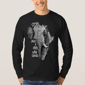 T-shirt Éléphant en Afrique Forme avec Texte Juste une Fil