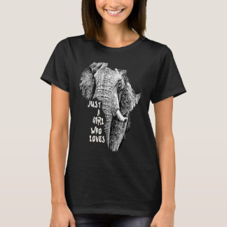 T-shirt Éléphant en Afrique Forme avec Texte Juste une Fil