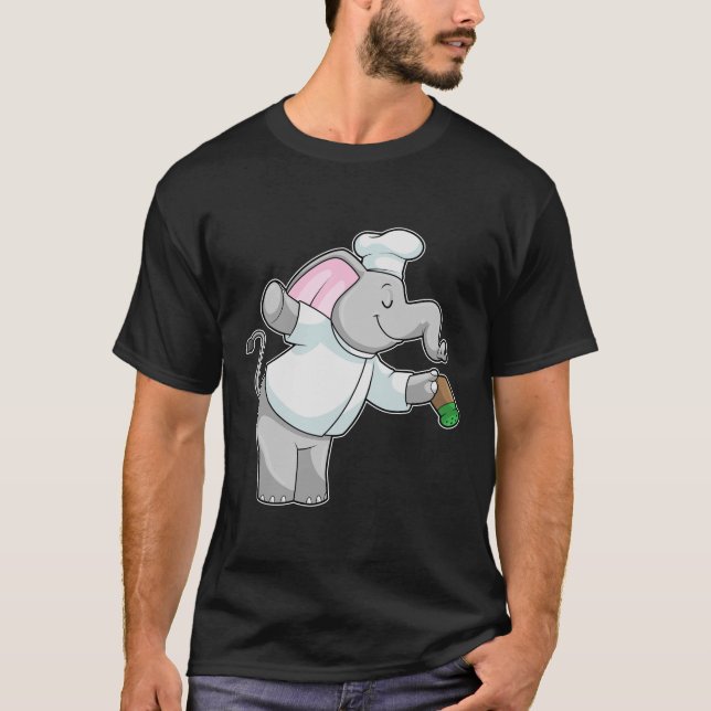T-shirt Elephant en chef avec shaker de sel (Devant)