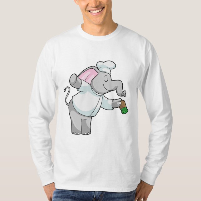 T-shirt Elephant en chef avec shaker de sel (Devant)