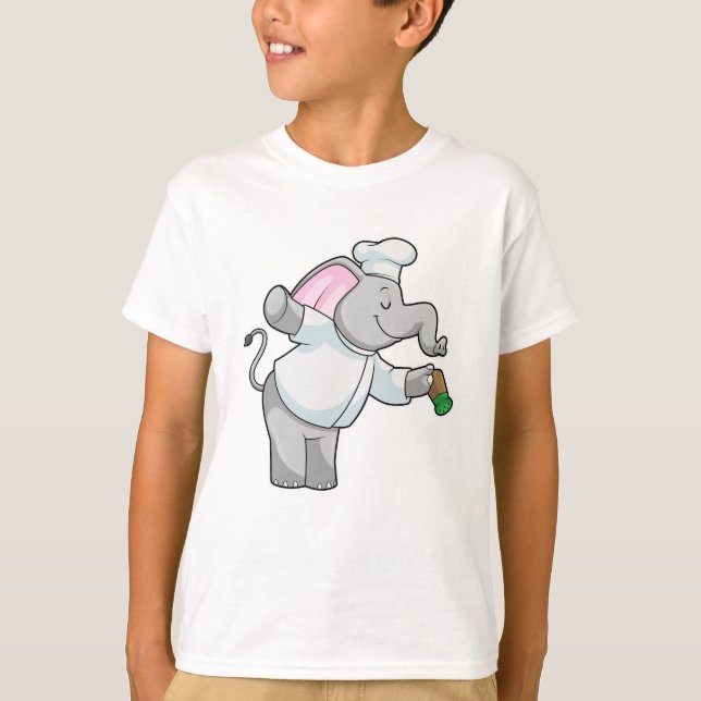 T-shirt Elephant en chef avec shaker de sel (Devant)