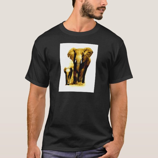 T-shirt Eléphant et bébé Eléphant (Devant)