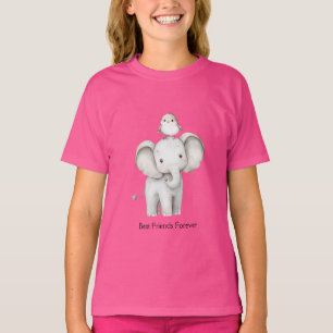 T-shirt Éléphant et oiseau meilleurs amis