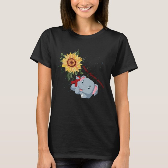 T-shirt Elephant Faith Hope Fight Love Multiple Myeloma Aw (Devant)