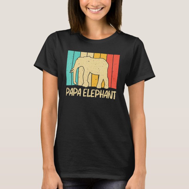 T-shirt Elephant For Men Dad Indian Elephant Mammoth Vinta (Devant)