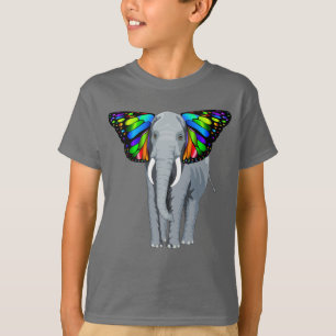 T-shirt Éléphant gris psychédélique avec le cool
