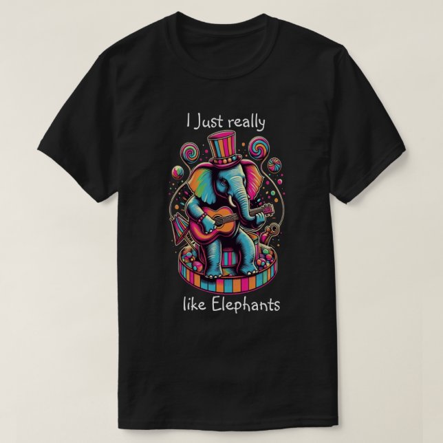 T-shirt Éléphant harmonieux : Séance de confiture de guita (Design devant)