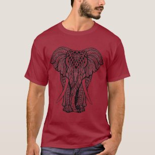 T-shirt Eléphant indien de couleur décorative