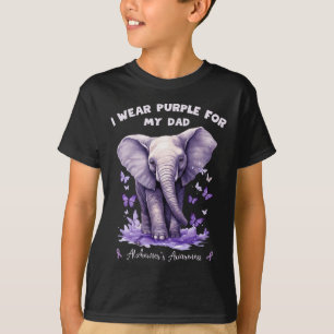 T-shirt Éléphant Je Porte Du Violet Pour Mon Papa Heimerhe