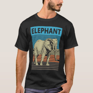 T-shirt Eléphant les années 70 couché de soleil Eléphant