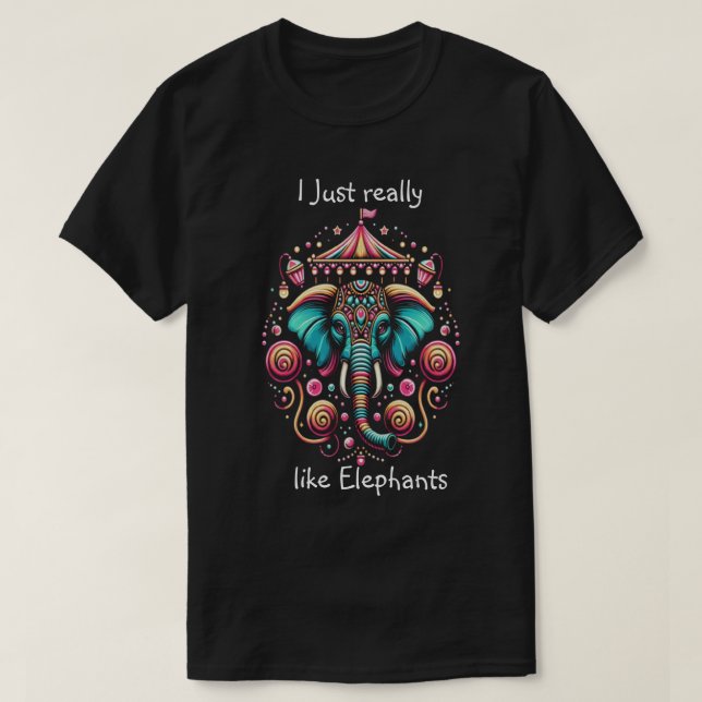 T-shirt Eléphant majestueux sous la canopée du cirque (Design devant)