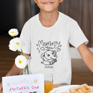 T-shirt Elephant maman & Me Fête des Mères personnalisés e