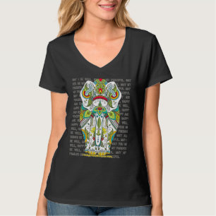 T-shirt Elephant Mandala Aimant Kindness Metta Wish Blessi