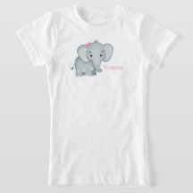 Eléphant mignon rose Nom de la mâchoire Enfants Fi