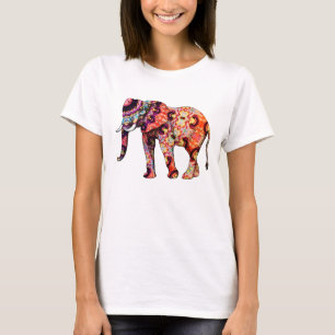T-shirt Eléphant multicolore coloré