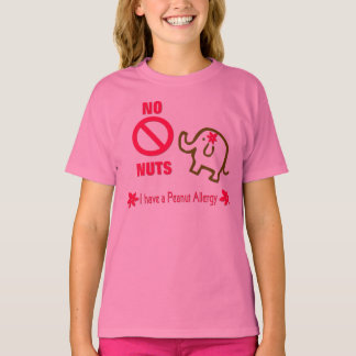 T-shirt Elephant No Nuts Peanut Allergy Cute