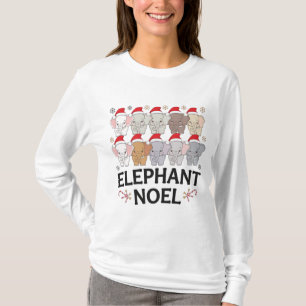 T-shirt Elephant Noel Cheer Festin Sweetshirt de vacances