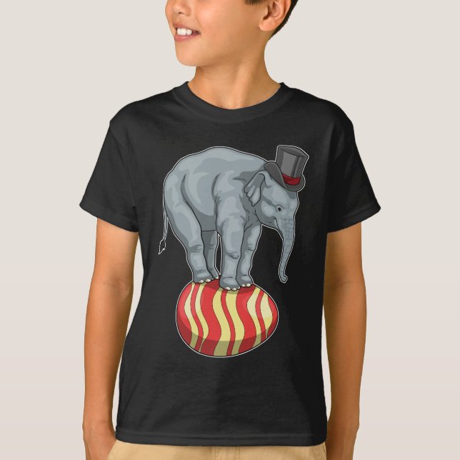 T-shirt Éléphant Pâques œuf de Pâques Cirque (Devant)