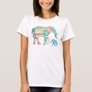 T-shirt Eléphant parent et bébé Word Art Nouveau Parent