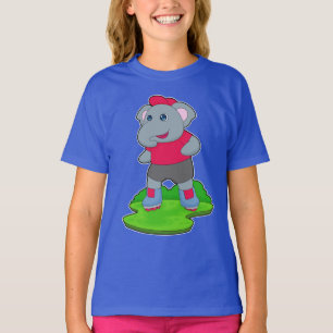 T-shirt Elephant Patinage en ligne Patins en ligne
