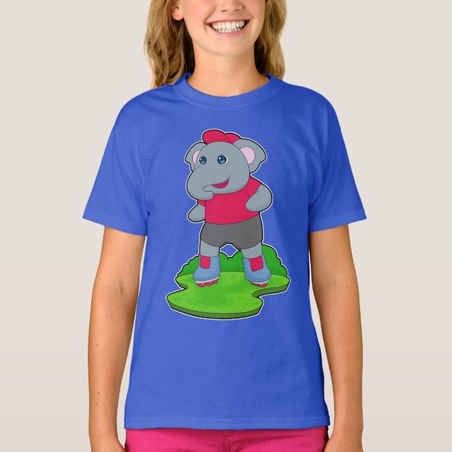 T-shirt Elephant Patinage en ligne Patins en ligne (Devant)