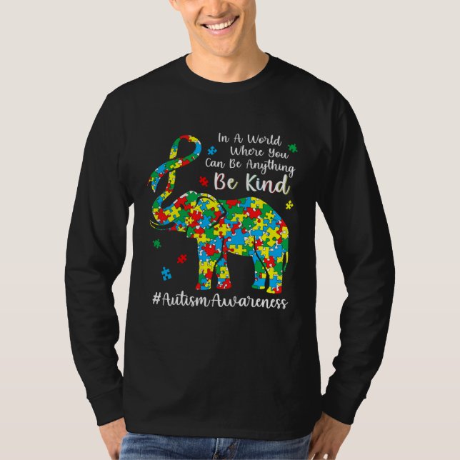 T-shirt Elephant Puzzle Piece Autism Awareness Month For K (Devant)