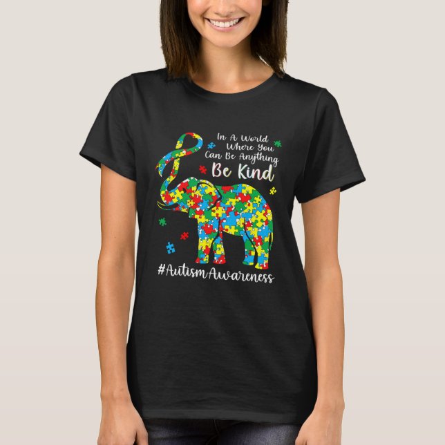 T-shirt Elephant Puzzle Piece Autism Awareness Month For K (Devant)