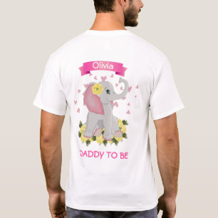 T-shirt Eléphant rose et gris "Daddy to Be" Baby shower