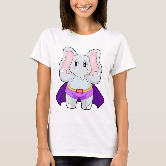 T-shirt Elephant Superhero Cape (Devant)