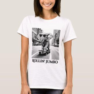 T-shirt Eléphant sur un skateboard