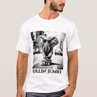T-shirt Eléphant sur un skateboard