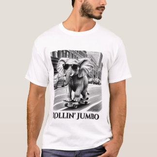 T-shirt Eléphant sur un skateboard