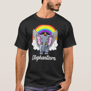 T-shirt Elephant Unicorn Magique Elephantcorn Rainbow