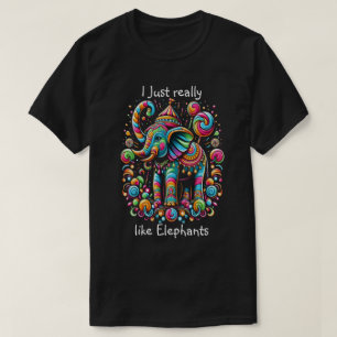 T-shirt Eléphant vibrant portant un Casquette lunatique