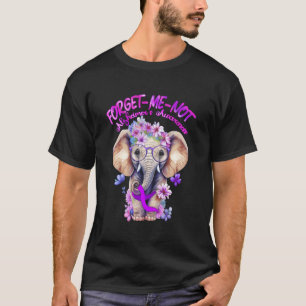 T-shirt Éléphant Violet de la sensibilisation à Alzheimer