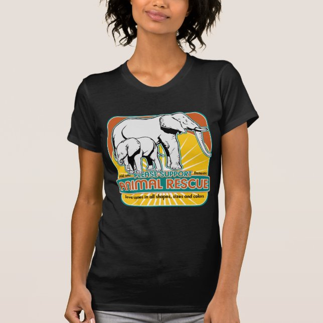 T-shirt Éléphants animaux de délivrance (Devant)
