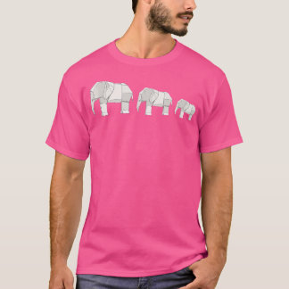T-shirt Eléphants Origami Papier d'art japonais Pliage