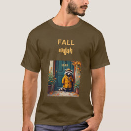 T-shirt Éleujah d'automne avec raton laveur