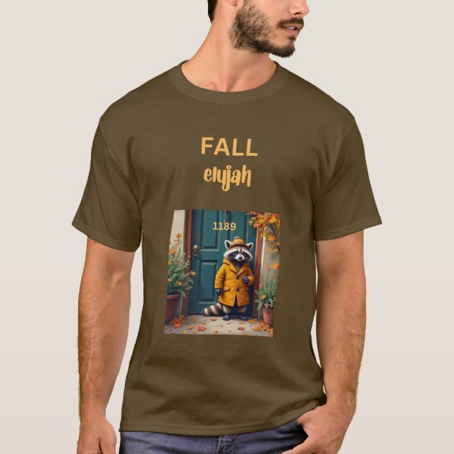 T-shirt Éleujah d'automne avec raton laveur (Devant)