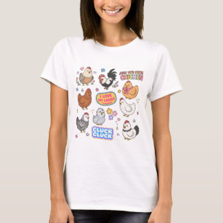 T-shirt Élevage de poules Poules Mignon Collage